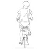 Person on a bike, rear view