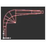 90° Tractrix curve ofa bus 11.40m long, 2.50m wide