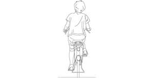 Person on a bike, rear view