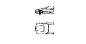 BMW 3er Convertible, 2D car, top and side elevation