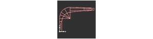 90° Tractrix curve ofa bus 11.40m long, 2.50m wide