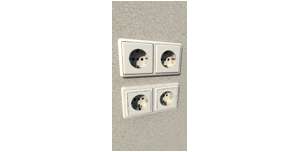 Double electrical socket DIN 49440-441 vertical