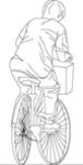 CAD Library: Person on a bike (cyclist), rear angular view