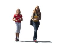 Masked Images: 2 girls, walking