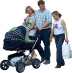 Masked Images: family, pram, walking