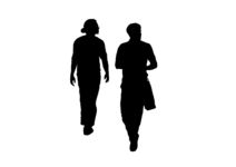 Masked Images: 2 men, walking, silhouette