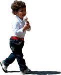 Masked Images: boy with ice cream, walking